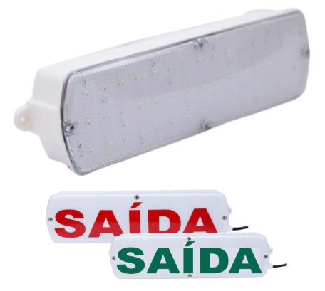 Luminária de emergência industrial LED IP66 IP68 BRALARMSEG